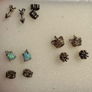 Set of three gold earrings